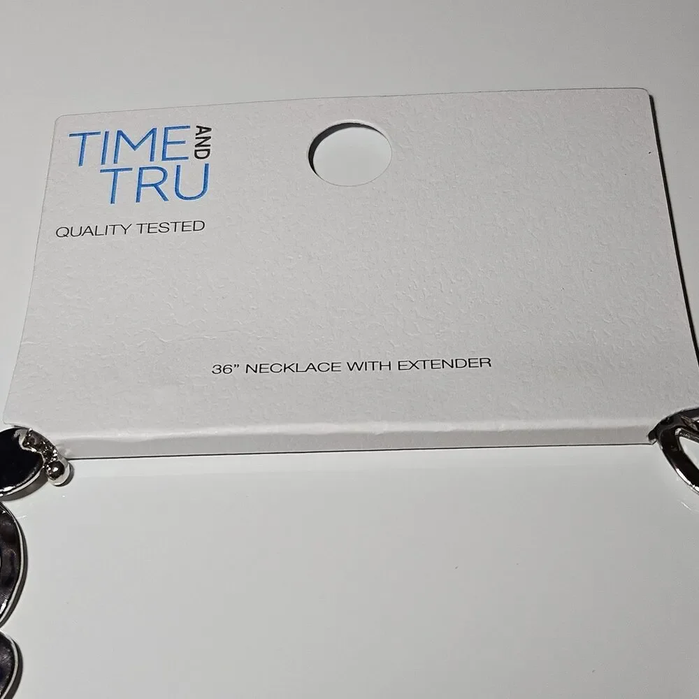 Time And Tru Silver Tone Chunky Chain Necklace 36